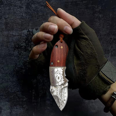 STARDW Mini Folding Pocket Knife - Cool Damascus Pocket Knife, EDC for Camping, Hiking, Gift for Men and Women