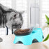 MILIFUN Double Dog Cat Bowls, 15°Tilted Water and Food Bowl Set with Automatic Waterer Bottle for Small or Medium Dogs