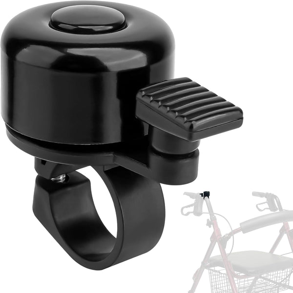 JERBOR 1PCS Aluminum Bell for Rollators Walker Baby Bike, Loud Melodious Sound Sport Wheelchair Accessories