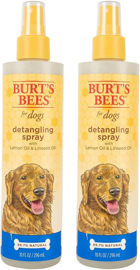 Burt's Bees for Pets Naturally Derived Detangling Spray - Dog and Puppy Fur Detangler Spray, 10 Ounces - 2 Pack