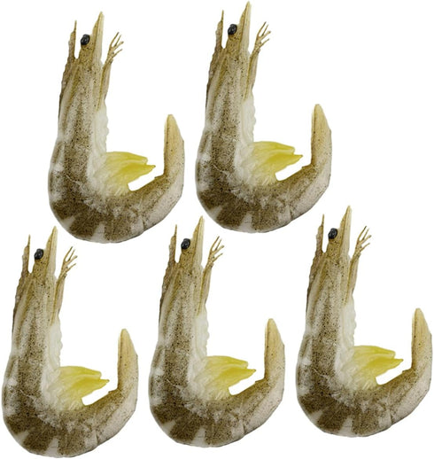 5pcs ARTIBETTER Artificial Shrimp Sea Fake Shrimp Model Plush Lifelike Ornament for Decor Simulation Plush Food Photo