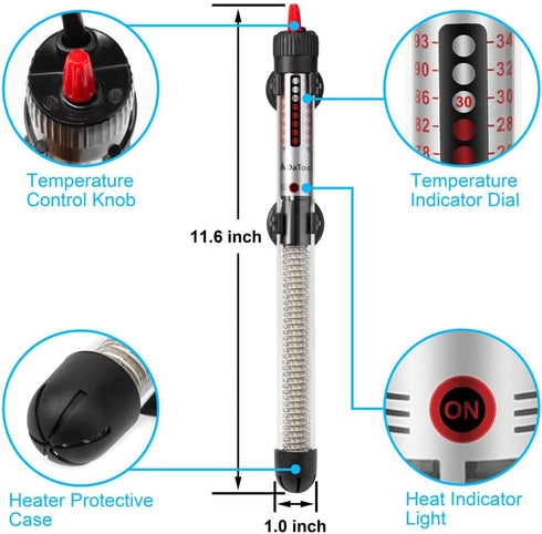 Aquarium Heater, Submersible 300 Watt Fish Tank Heater, 1 Yr Warranty