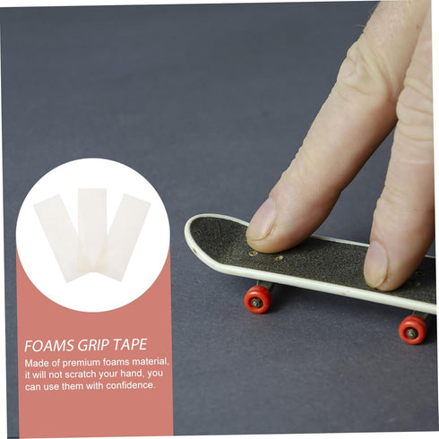 3 Toyvian Sheets Professional Self Adhesive Grip Tape Pads for Fingerboards Transparent Skid Stickers Easy to Apply
