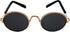 YAODHAOD Pet Sunglasses - Classic Retro Circular Metal Prince Sunglasses for Small Dog Cat, Funny Cosplay Glasses, 2
