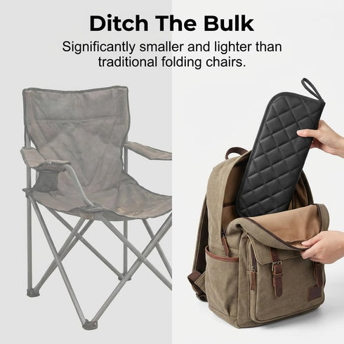 Backpack Foldable Stool Portable Folding Chair for Adults, Collapsible Camping Stool with Carry Strap & Storage Pouch