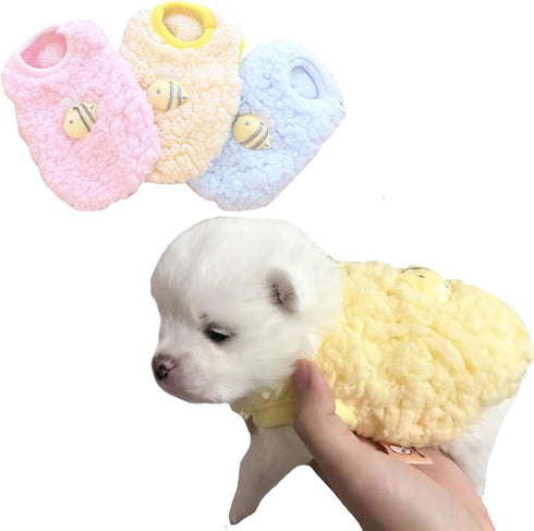 FLAdorepet 3 Packs Teacup Dog Clothes - Winter Warm Fleece Sweater for Mini Newborn Dogs