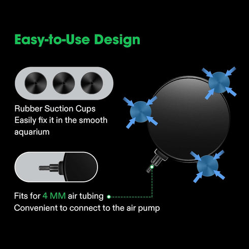 VIVOSUN 4 x 4 Inch Air Stone Disc with Shell and Sucker for Aquarium and Hydroponics