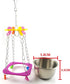 Pet Bird Food Feeding and Drinking Hanging Cup, Stainless Steel Coop Hanger Cup for Parrot Cage Budgie (Small)