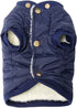 Fleece Lined Dog Coat with Detachable Hood and Hind Legs, Warm Puppy Jacket for Winter (Blue XXL)