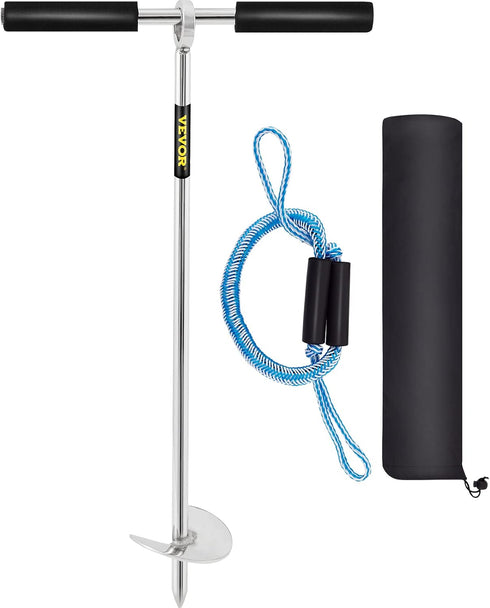 VEVOR 18" 36" Length Sand Anchor Auger, Galvanized Carbon Steel Slide Anchor for Beach and Sandbar