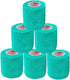 2 Inch Vet Wrap Tape Bulk (Teal) (Pack of 6) Self-Adhesive Flex Bandage Grip Roll for Pets