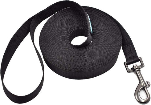 Max and Neo Long Recall Training Leash - We Donate One for One for Every Leash Sold (50 FOOT, BLACK)