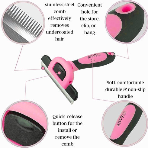Deshedding Tool for Dogs and Cats, Reduces Shedding by Up to 95% in Less Than 10 Minutes for Grooming