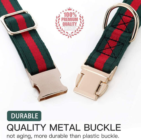 Premium Dog Collar, Luxury Style Durable Pet Collars with Metal Buckle Safety for Big Dogs