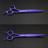 Purple Dragon 7.0 inch Rhinestone Decoration Pet Grooming Scissors - 3PCS Dog Hair Cutting & Thinning Shears Set