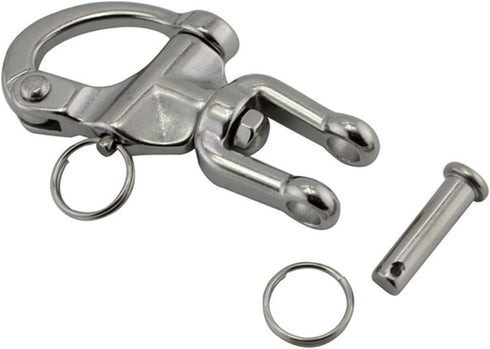 NRC&XRC Pair Jaw Swivel Snap Shackle, 316 Stainless Steel for Sailboat Spinnaker Halyard
