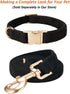 Soft Cotton Dog Leash - 5 Ft Heavy Duty Corduroy Leash with Gold Metal Hook for Small Medium Large Dogs, Black