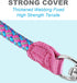 Reflective Dog Leash, Strong Nylon Rope Braided Heavy Duty for Large and Medium Dogs, 10ft, Pink
