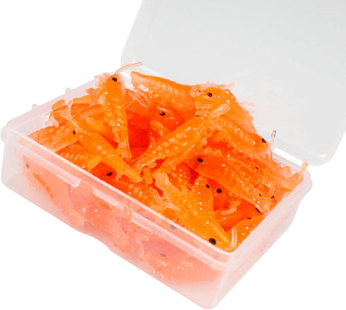 Whoasyst 50PCS Simulation Shrimp Swimbaits Baits Topwater Floating Lures Soft Artificial Shrimp Fishing