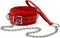 Leather Choker Collar with Long Traction Chain, Rugged Durable Adjustable Neck Size for Pets, Red