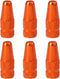 VORCOOL 6pcs Bike Valve Caps, Aluminum Alloy French Style Bicycle Tire Valve Dust Covers in Orange
