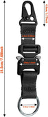 Tactical Keychain with Heavy Duty Quick Release Metal Buckle, EDC Gear Clips with HK Clip and Stainless Steel Ring
