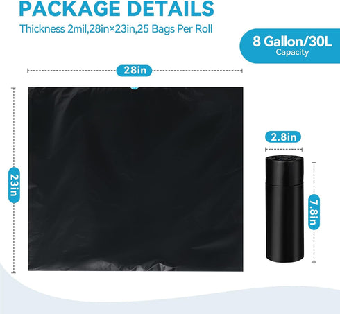 Thallike Set, 8 Portable Toilet bags Poo Gel Gallon Drawstring Camping Toilet Bags with Portable Toilet Absorbent Gel