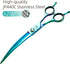 Fenice Peak 7.5'' Green Curved Dog Grooming Scissors - Ergonomic Offset Handle, 440C Durable and Sharp Trimming Shears