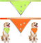 2 Pcs Reflective Dog Bandana - Neon Orange Green High Visibility Reflective Gear for Dog Safety