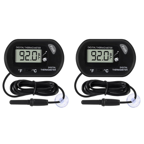 2Pcs Digital Aquarium Thermometer, Fish Tank & Reptile Water Temperature Test with LCD Display (?/?)