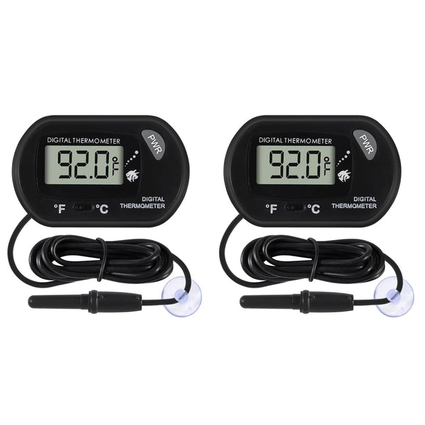 2Pcs Digital Aquarium Thermometer, Fish Tank & Reptile Water Temperature Test with LCD Display (?/?)