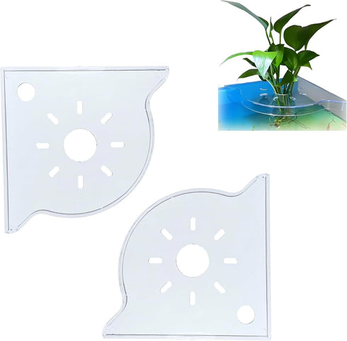 BEVINKATE Aquarium Plant Holder for Rimless Fish Tank 2 Pcs Corner Shelf for