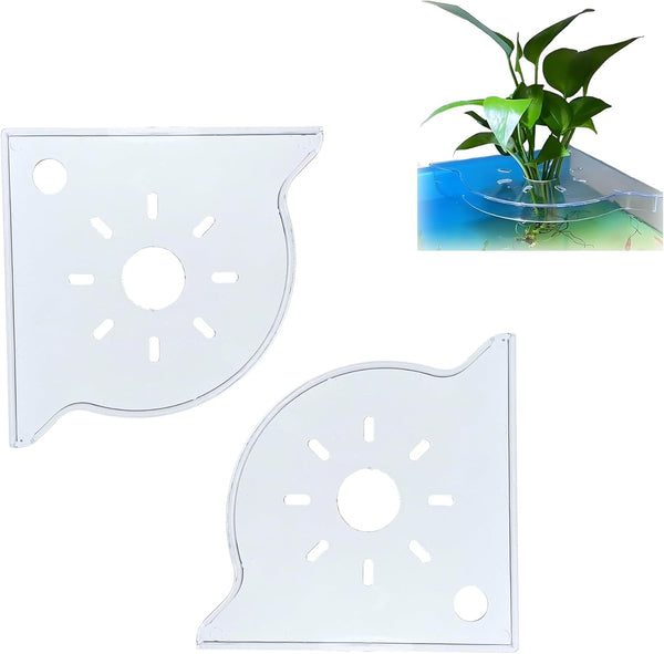 BEVINKATE Aquarium Plant Holder for Rimless Fish Tank 2 Pcs Corner Shelf for