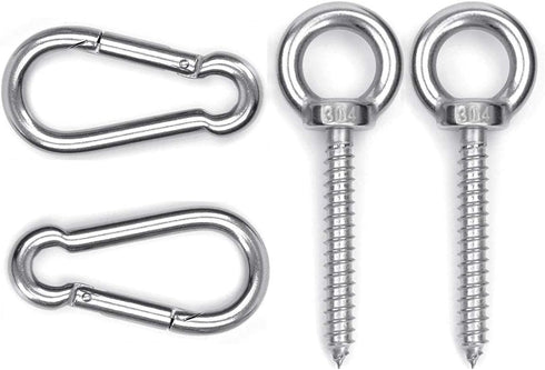 Hammock Hanging Kit, Load Capacity 1400 LBS, Heavy Duty Stainless Steel Hooks Carabiner Set for Indoor Outdoor