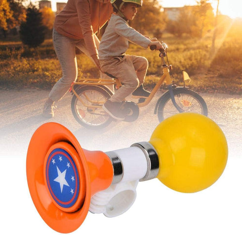 Rubber Children Bike Horn, Metal Loud Warning Bell for Boys Girls Bike Accessory (Orange)