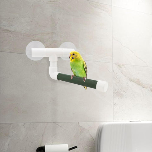 Hypeety Bird Parrot Stand Perch Shower Toy with Suction Cup for Parakeet Finch Bath Stands