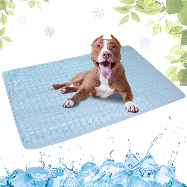 Dog Cooling Mat Washable, Portable Summer Cooling Pad, Ice Silk Self-Cooling Mat for Dog, 21x27in (Light Blue)