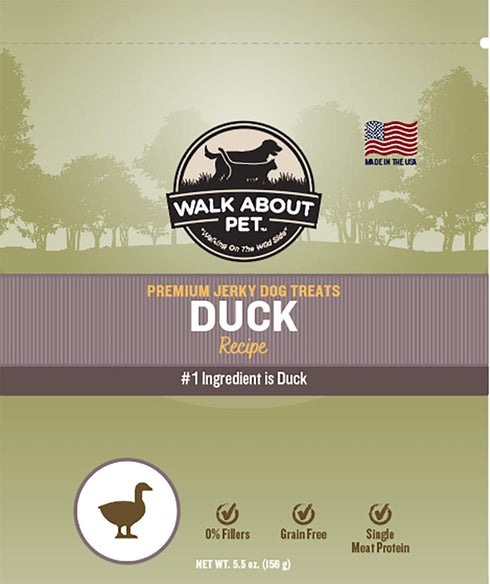 Dog Jerky Treats, Grain-Free, Gluten-Free, Duck Recipe - WA10049, Resealable Pouch, 5.5 Ounces