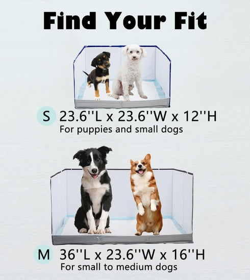 Bencacawinstyle M-36''Lx23.6''Wx16''H) Dog Litter Box with High Walls,Pee Pad Holder Tray for Indoor Dog Potty,No