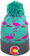 YoColorado Flamingo Pom Pom Beanie, Warm Winter Hats for Men or Women, Mountain Ski Caps