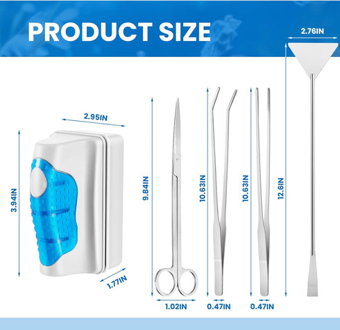 Tiangrid 4 1 5 1 Set Aquarium Fish Tank Cleaning Tool Kit Include Pcs Long Aquascape Tools Kit Pcs Magnetic Glass