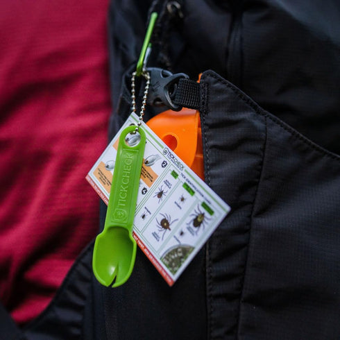 TickCheck Tick Remover Spoon - 3 Pack Lightweight Tick Remover Tools with Free Tick ID Card & Carabiner