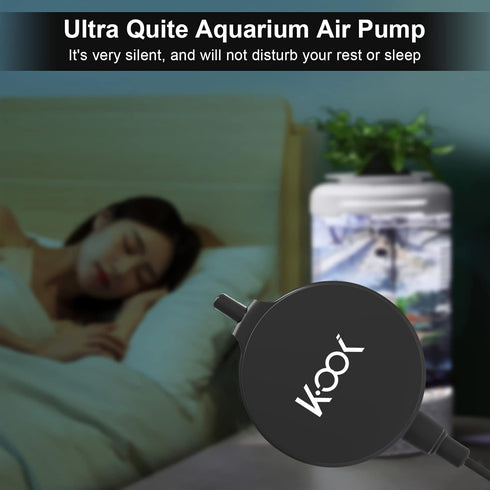 GuDoQi Ultra Quiet Mini Aquarium Air Pump, 1 Watt Oxygen Aerator Kit for 1-15 Gallon Fish Tank