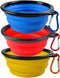 Mr. Peanut's Collapsible Dog Bowls, Set of 3 Colors, Dishwasher Safe BPA Free Silicone Portable Pet Bowls for Travel,