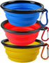 Mr. Peanut's Collapsible Dog Bowls, Set of 3 Colors, Dishwasher Safe BPA Free Silicone Portable Pet Bowls for Travel,