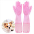 Pet Grooming Gloves - Natural Rubber Cleaning Gloves with High Density Silicone Brush for Dogs and Cats