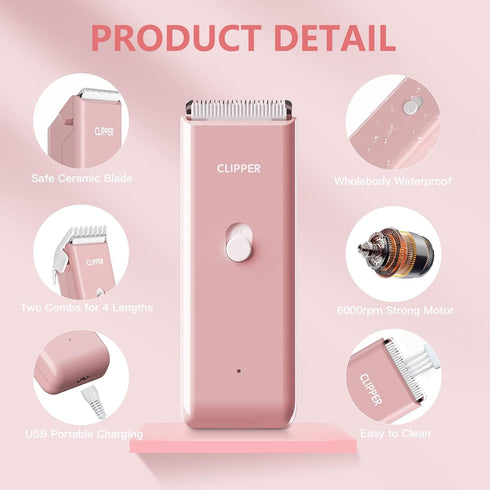 Home Professional Dog Grooming Kit Clipper, Low Noise USB Rechargeable for Dog & Cat Grooming