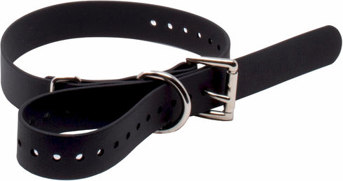 Educator Biothane Dog Collar, Black, 1-Inch, Adjustable, Waterproof, Odorproof, Metal Buckle, D Ring for Dogs