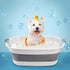 Coloch Collapsible Pet Bathtub with Water Drain Plug, Plastic Dog Bath Tub with Handle Portable Puppy Bathing Tub Space