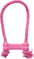 KONG Puppy Goodie Bone with Rope, Natural Rubber Chew Toy for Puppies, Teeth Cleaning Toy for XS Puppies, Pink